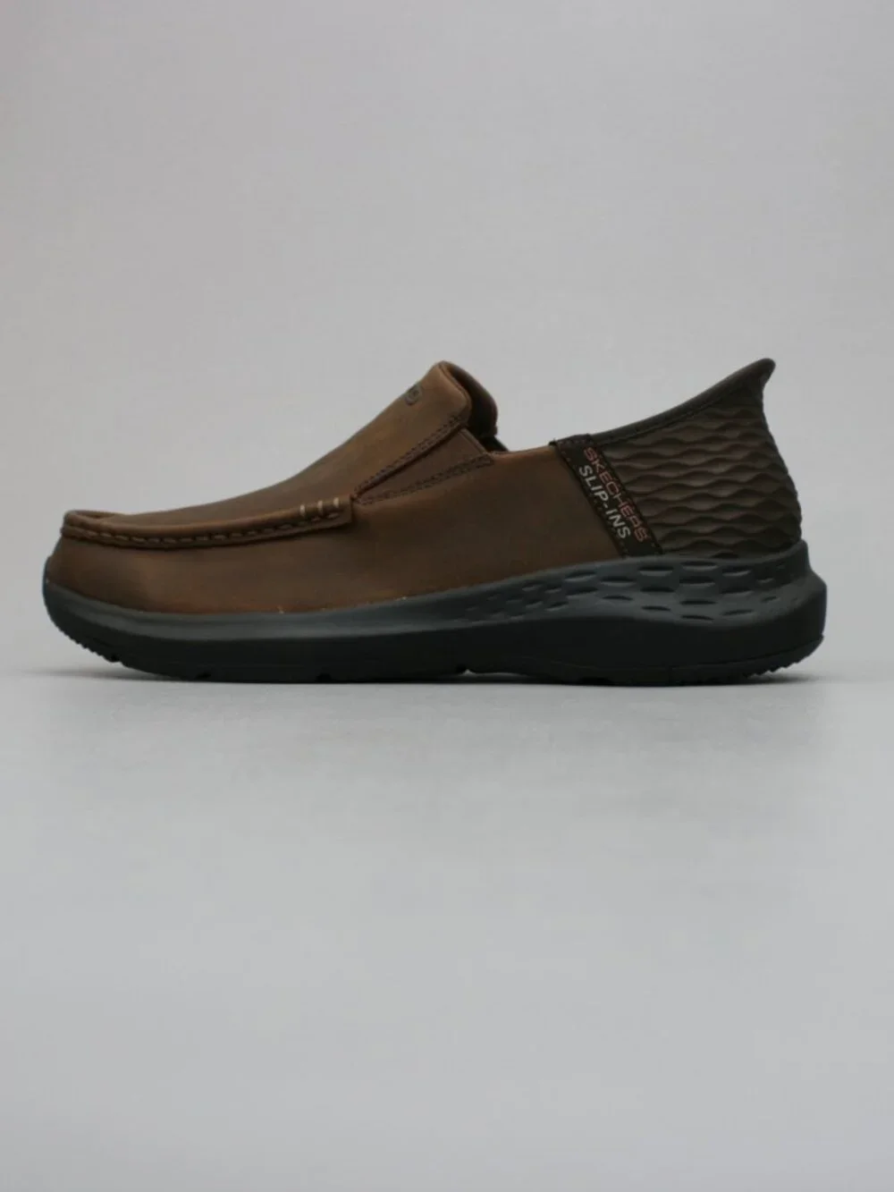 Skechers Men's 9 Parson-Oswin Brown Leather Hands-Free Slip-ins Shoes Loafers